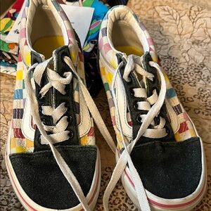 Vans off the Wall Kids Checkered Sneakers Size 13